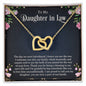To My Daughter In Law | Thank You - Interlocking Hearts necklace