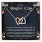 To My Daughter In Law | Thank You - Interlocking Hearts necklace